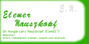 elemer mauszkopf business card